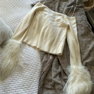 Free people long sleeve feathery top